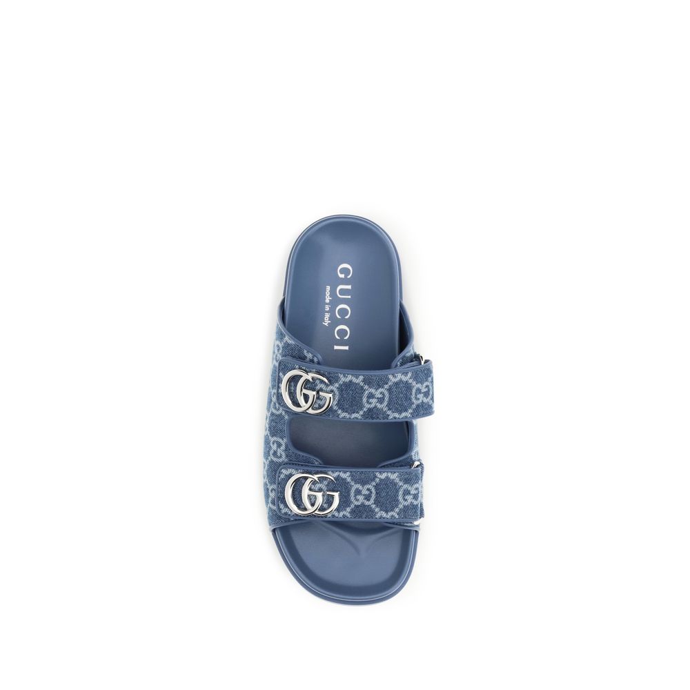 Gucci Blue Cotton Sandals