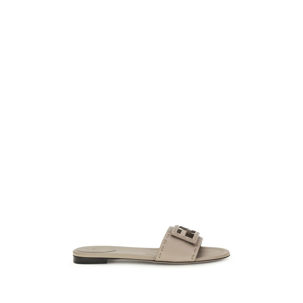 Fendi Gray Calf Leather Bos Taurus Sandals - Zeiniez