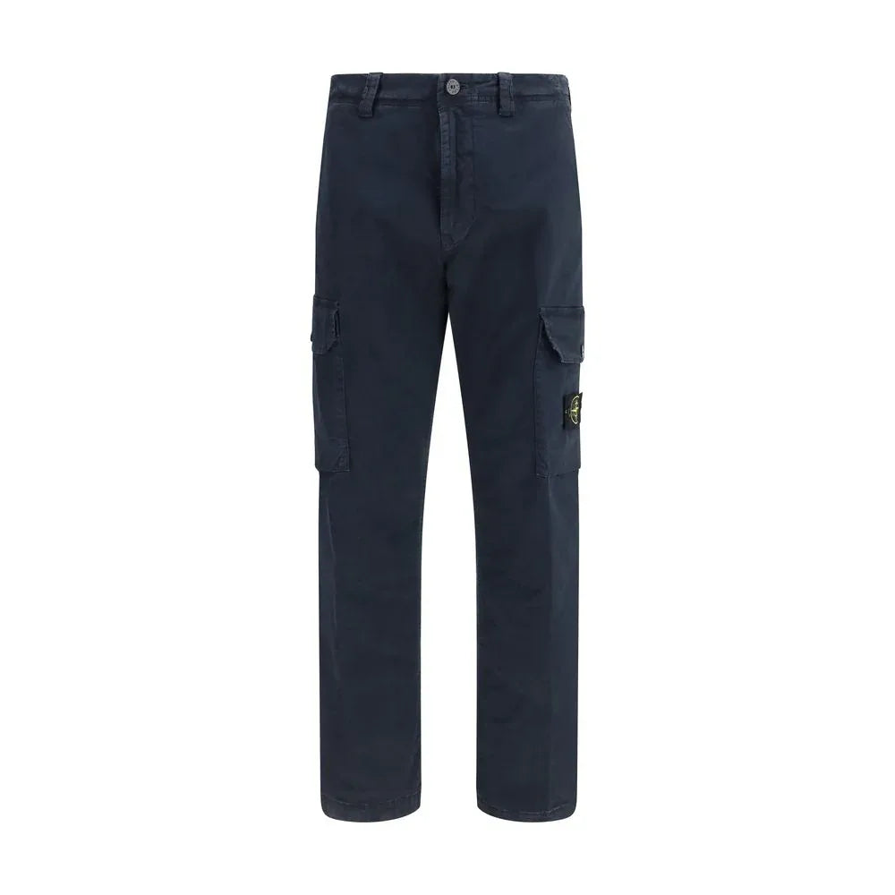 Stone Island Blue Cotton Cargo Pants - Zeiniez