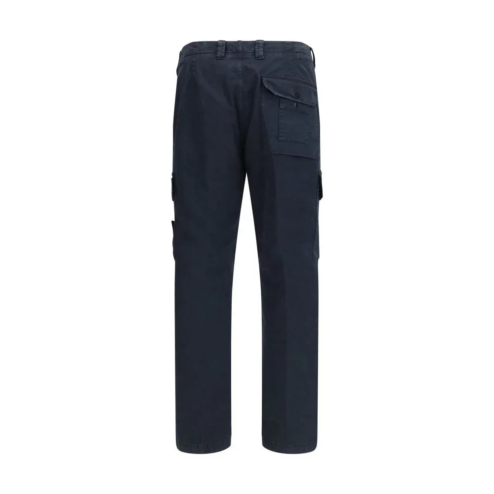 Stone Island Blue Cotton Cargo Pants - Zeiniez