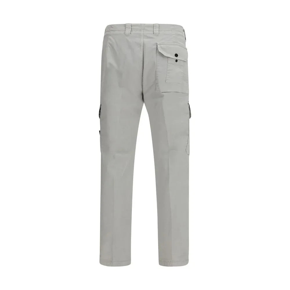 Stone Island Gray Cotton Cargo Pants