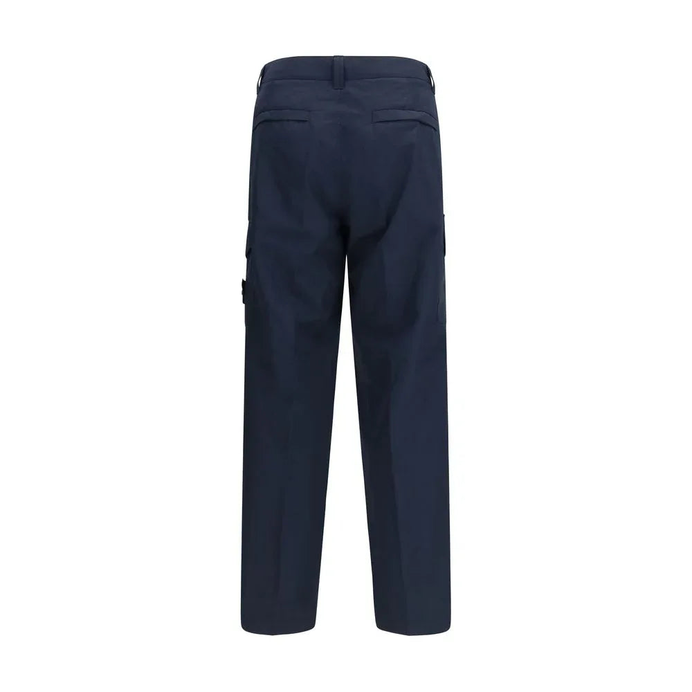 Stone Island Blue Cotton Cargo Pants