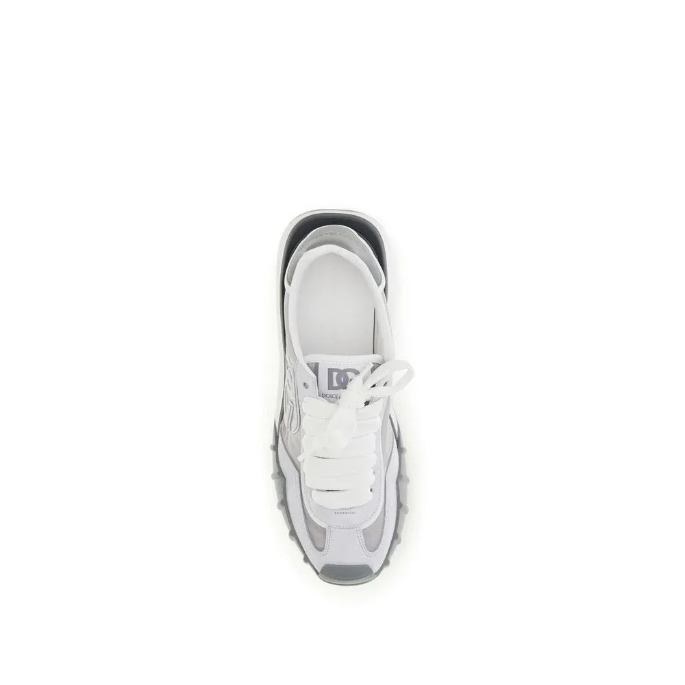 Dolce & Gabbana Gray Calf Leather Bos Taurus Athletic Sneakers