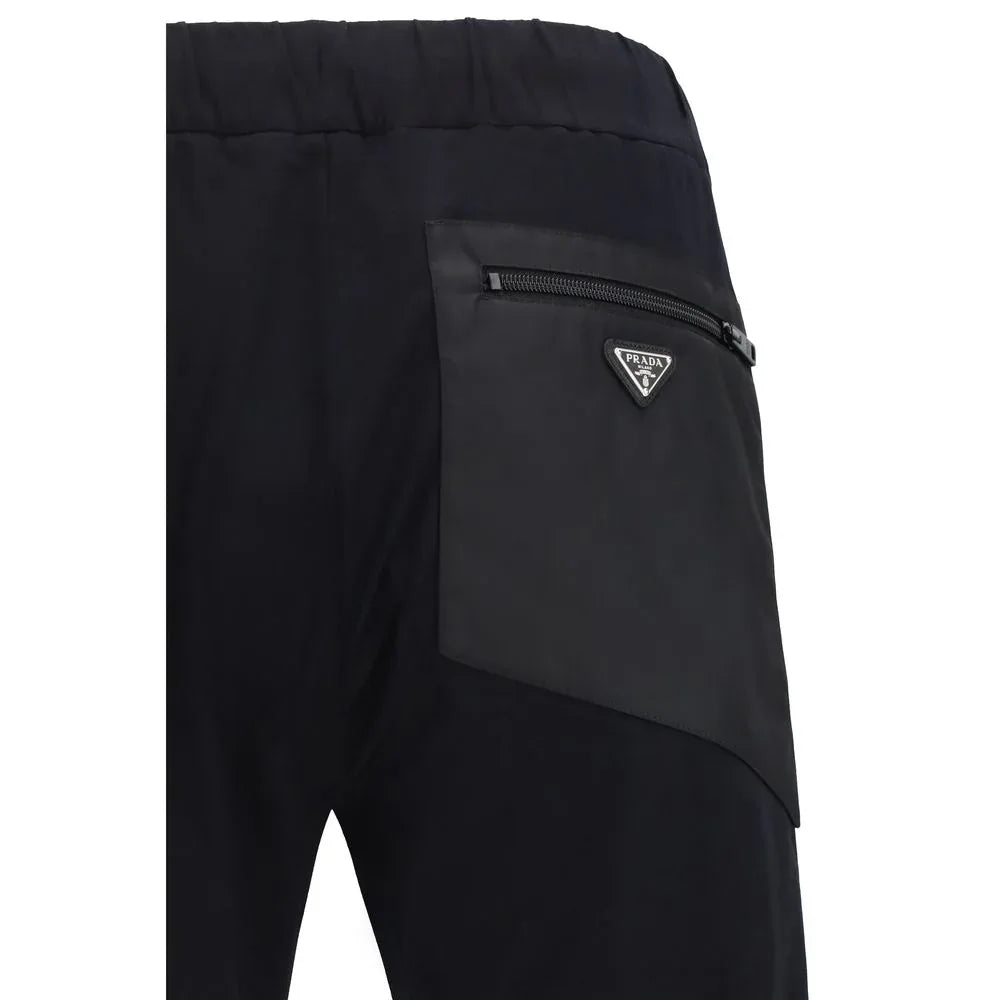 Prada Black Nylon Casual Pants