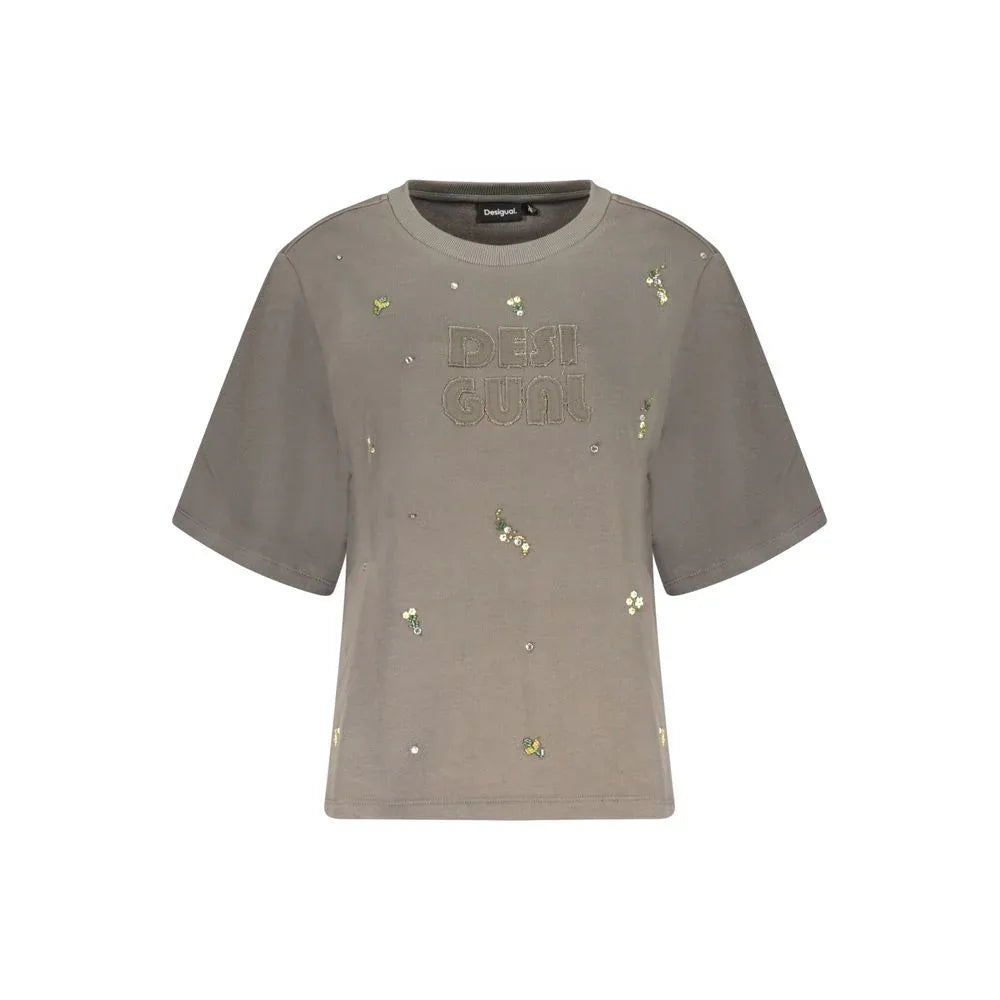 Desigual Grigio Cotton Women Sweatshirt