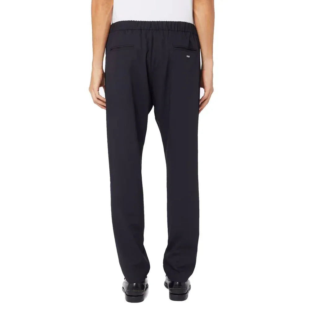 Herno Blue Virgin Wool Casual Pants