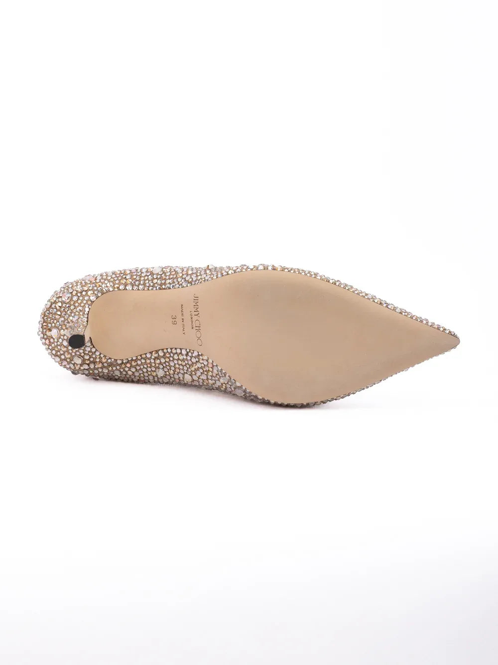 Jimmy Choo Light Bronze Crystal Love 85 Pumps