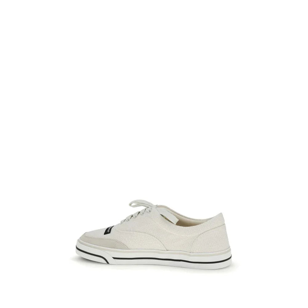 Dolce & Gabbana White Linen Low Top Sneakers