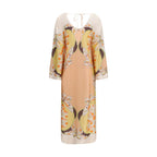 La Double J Multicolor Silk Casual Dress