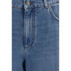 Dolce & Gabbana Blue Cotton Relaxed Fit Jeans