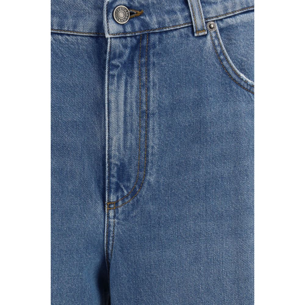 Dolce & Gabbana Blue Cotton Relaxed Fit Jeans
