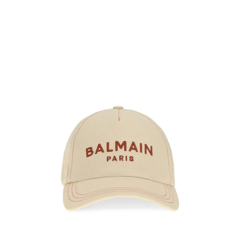 Balmain Beige Cotton Cap (Baseball Hat)