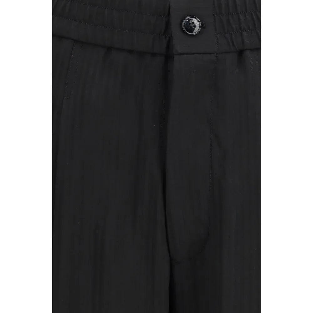 Giorgio Armani Black Viscose Casual Pants