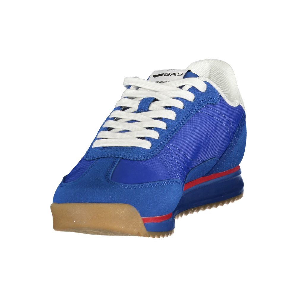 Gas Blue Polyurethane Men Sneaker