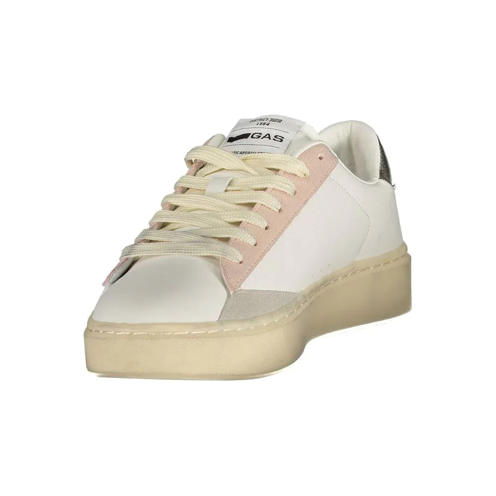 Gas White Polyester Athletic Sneakers