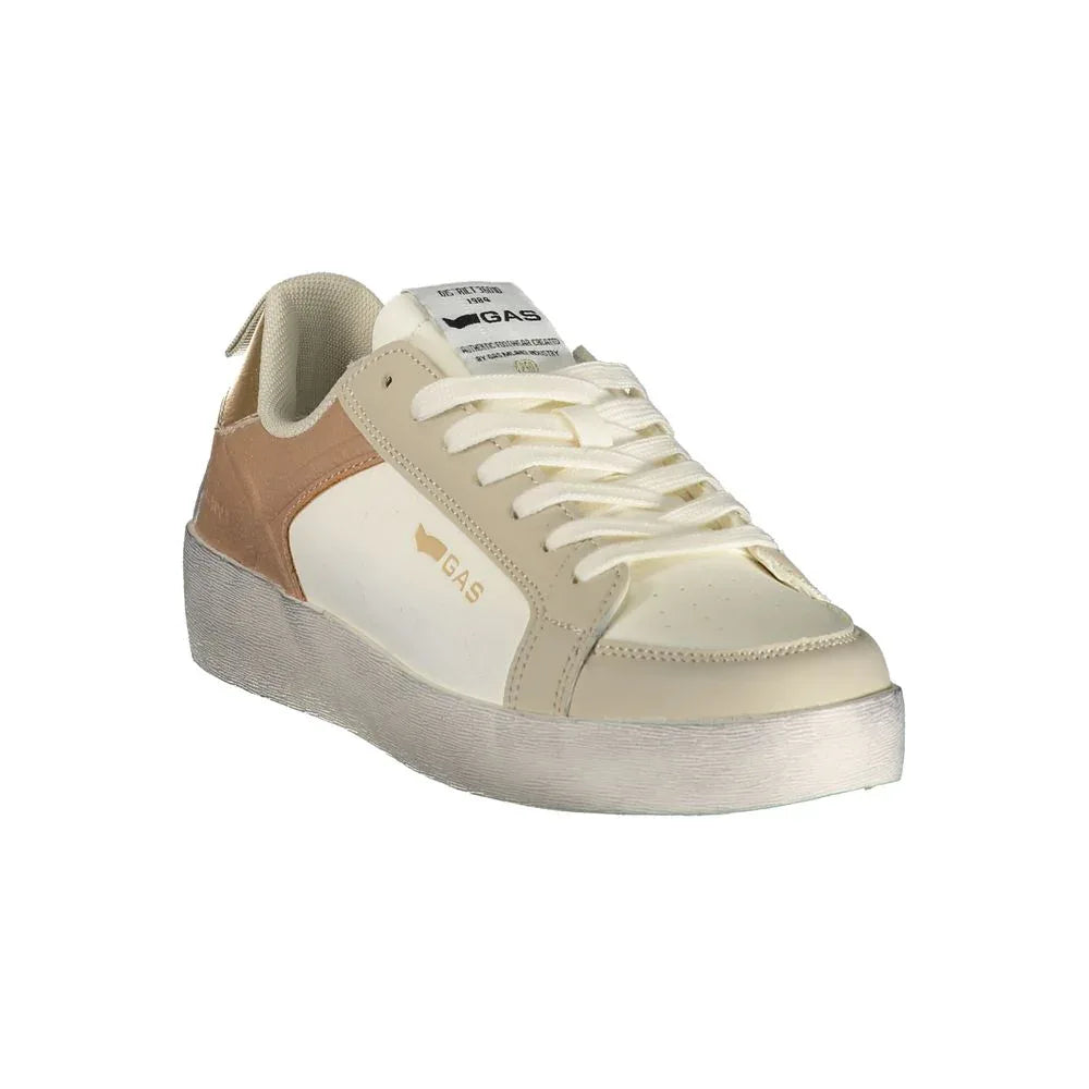 Gas White Polyester Athletic Sneakers