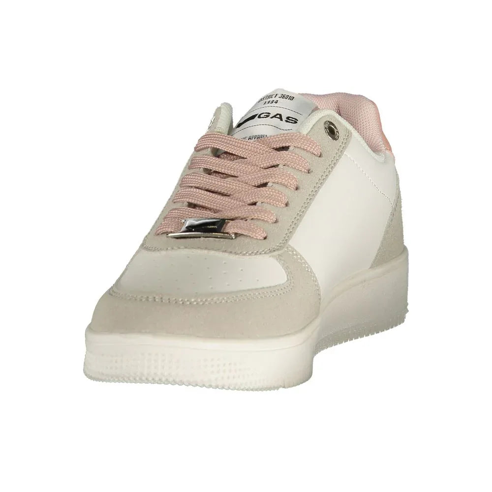 Gas White Polyester Athletic Sneakers