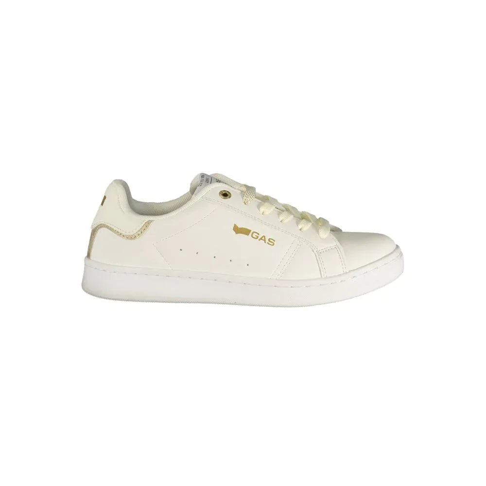 Gas White Polyester Athletic Sneakers