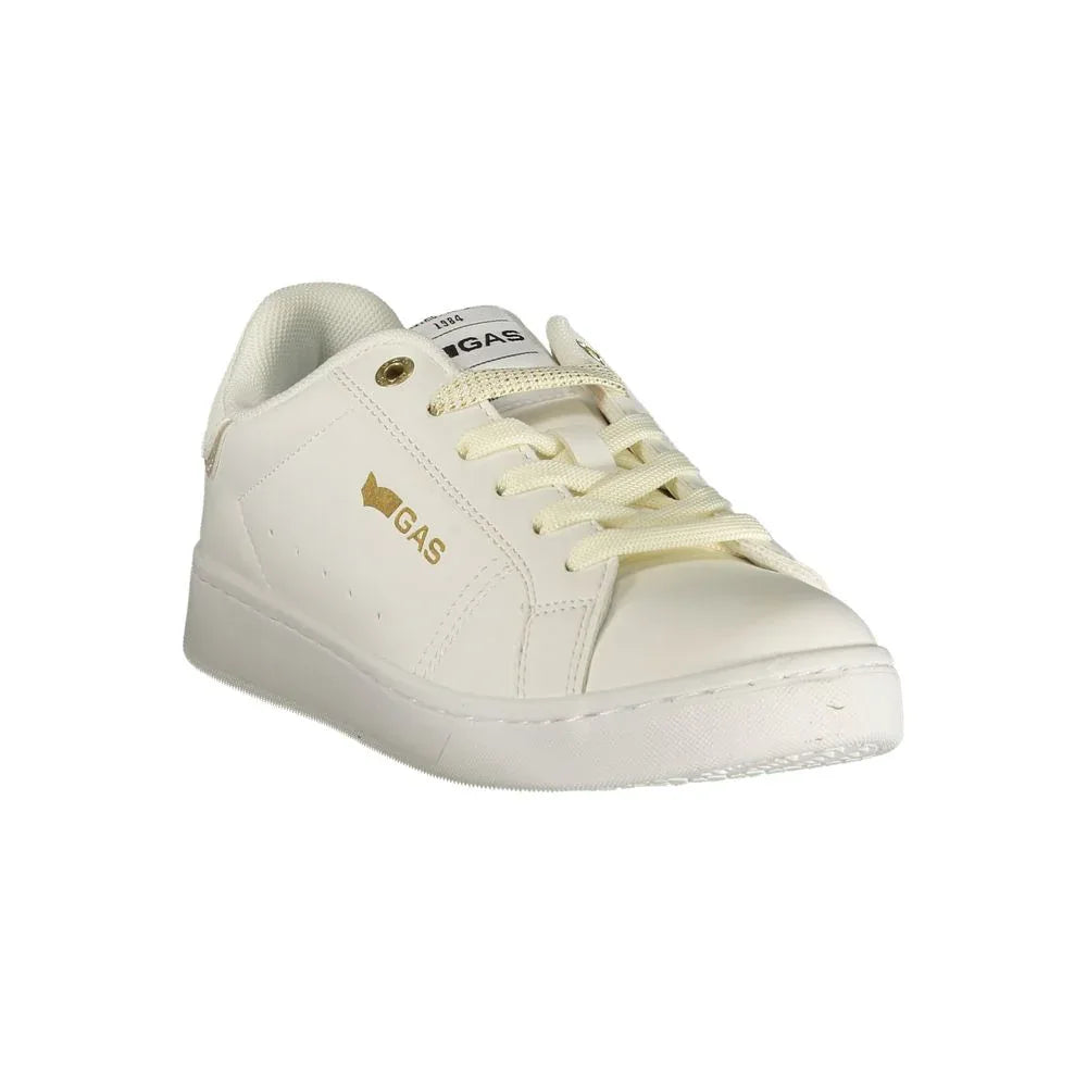 Gas White Polyester Athletic Sneakers