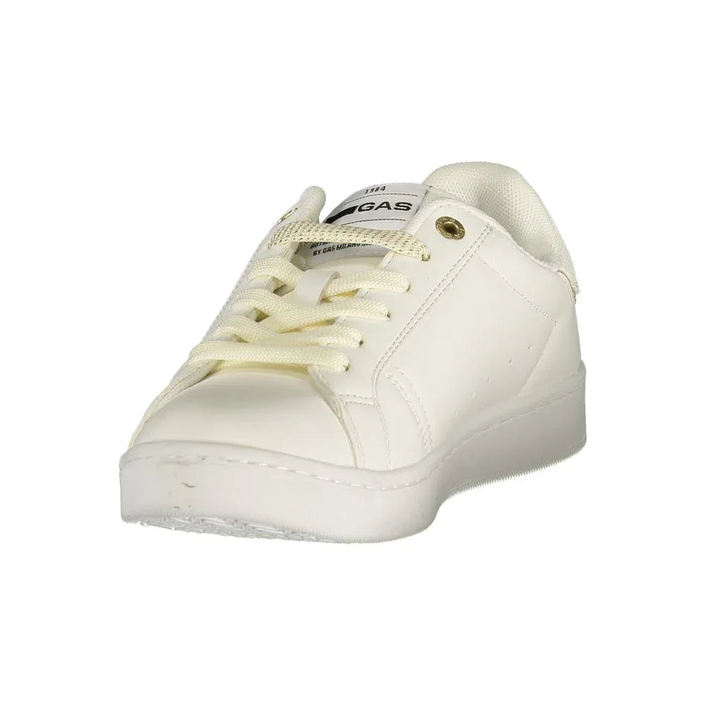 Gas White Polyester Athletic Sneakers