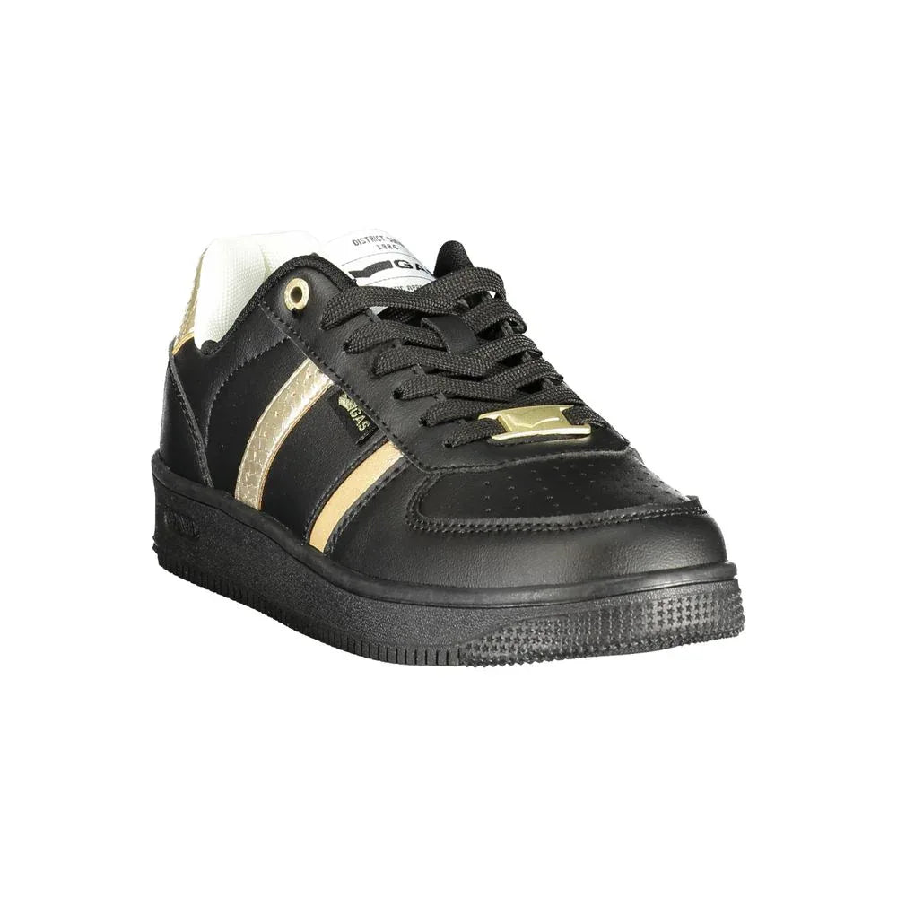 Gas Black Polyester Athletic Sneakers