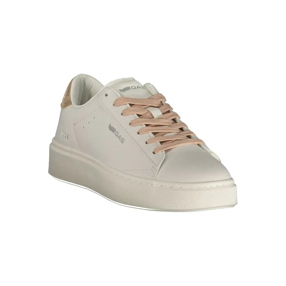 Gas White Polyester Athletic Sneakers