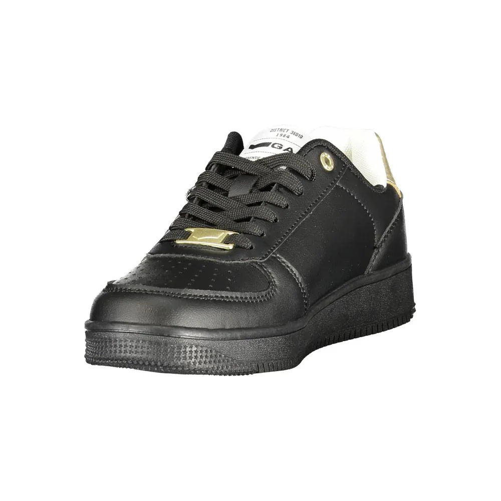 Gas Black Polyester Athletic Sneakers
