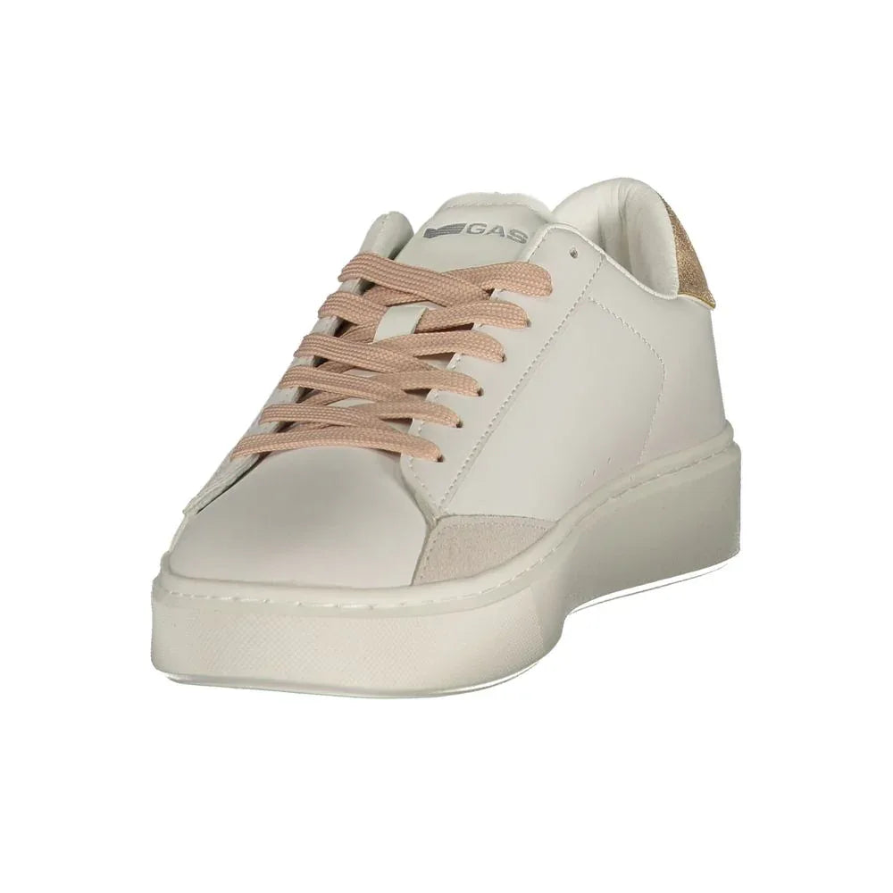 Gas White Polyester Athletic Sneakers