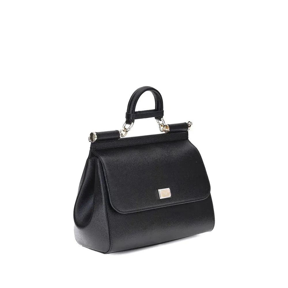 Dolce & Gabbana Black Calf Leather Bos Taurus Handbag - Zeiniez