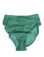Dolce & Gabbana Green Lace Nylon DG Lingerie Panty Brief Underwear