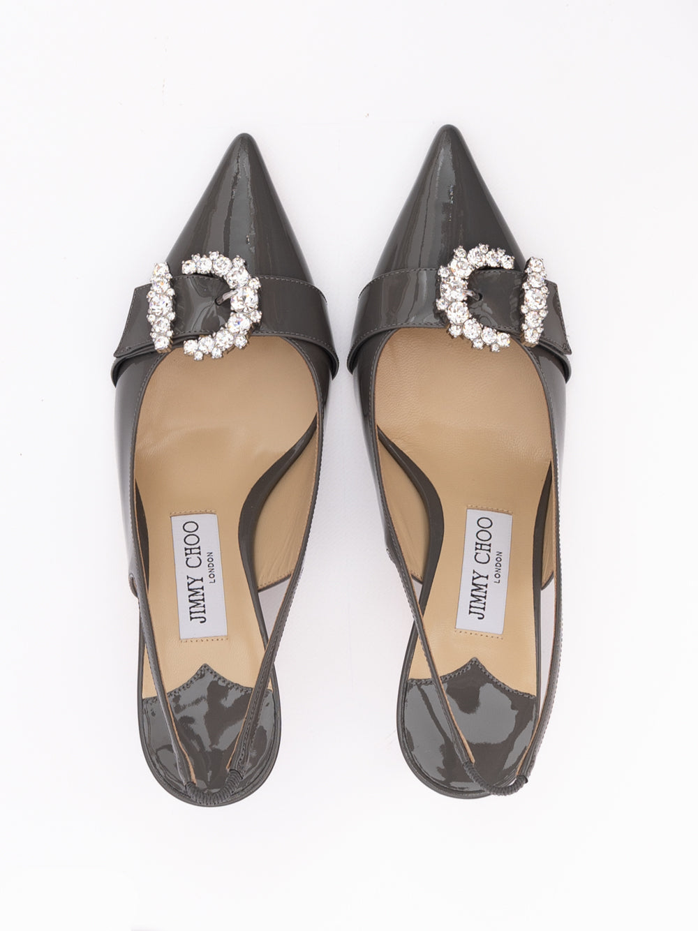 Jimmy Choo Storm Grey Patent Leather Chery SB 65 Pumps