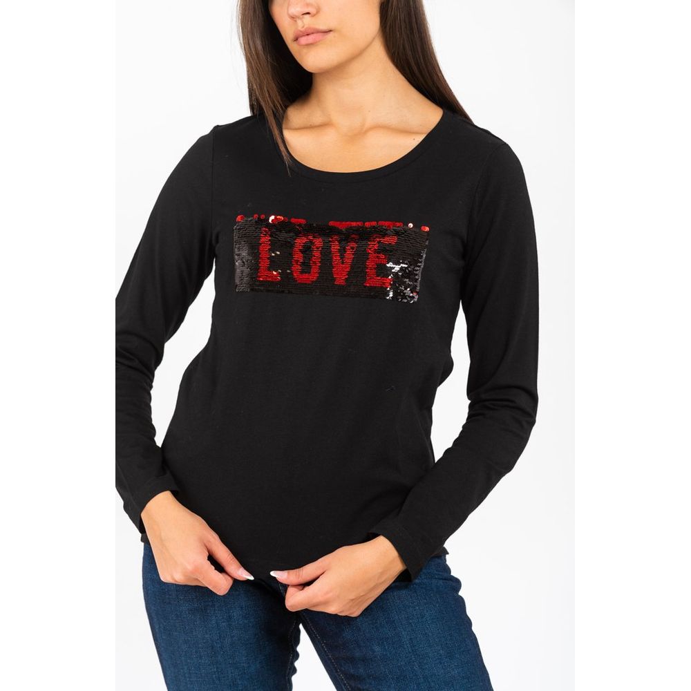 Gas Black Cotton Long Sleeve T-Shirt