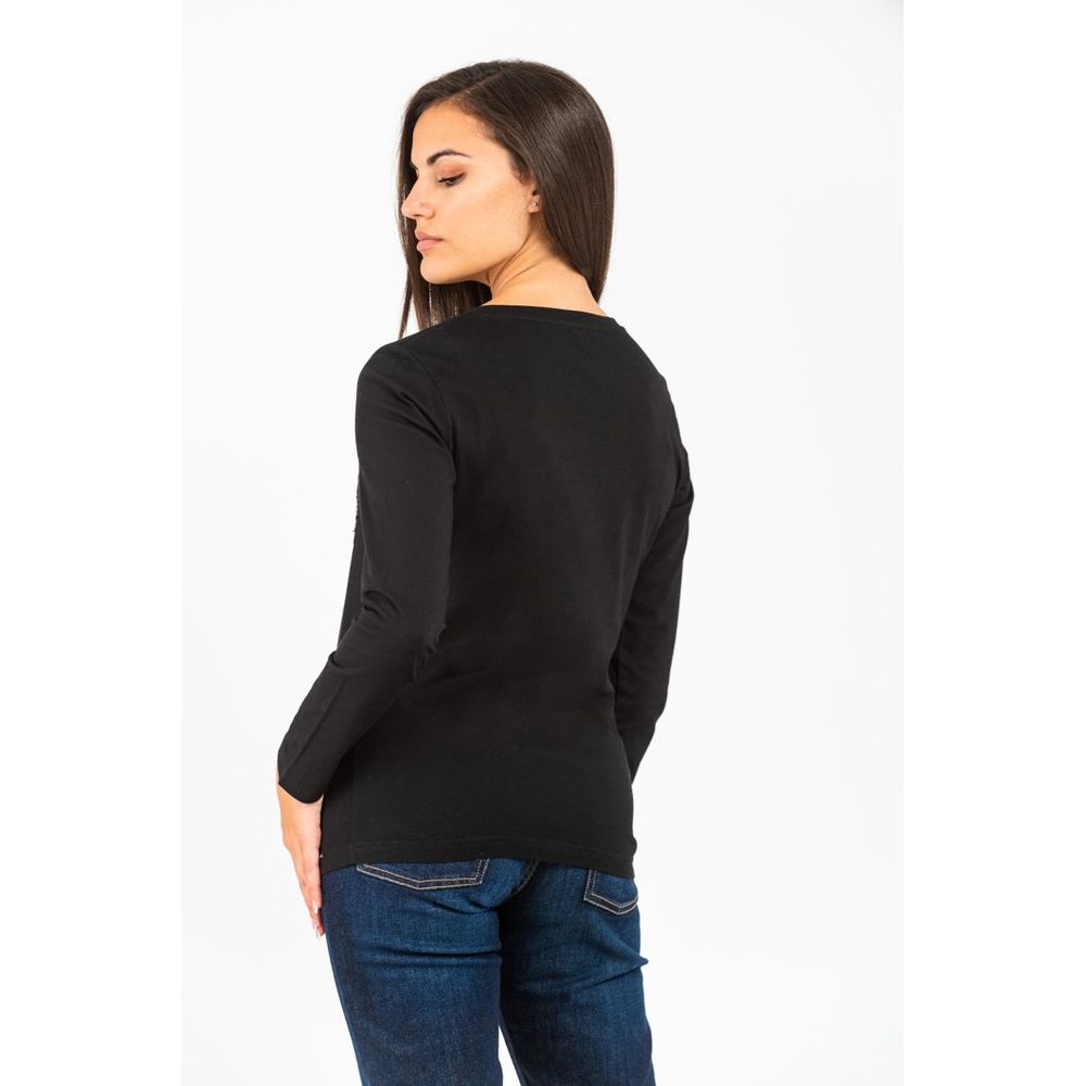 Gas Black Cotton Long Sleeve T-Shirt