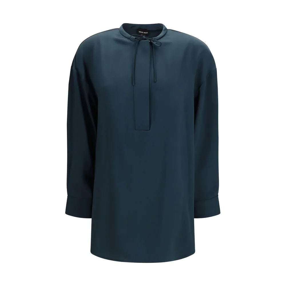 Giorgio Armani Blue Silk Blouse