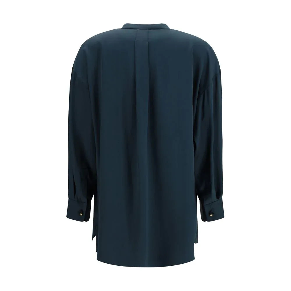 Giorgio Armani Blue Silk Blouse