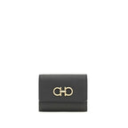 Ferragamo Black Calf Leather Bos Taurus Wallet