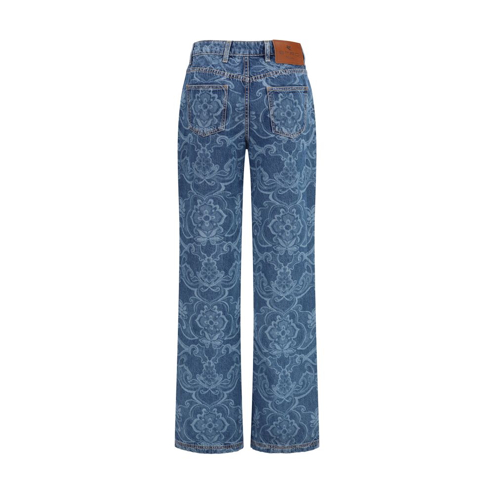 Etro Blue Cotton Flared Jeans