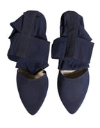 Dolce & Gabbana Blue Cotton Ankle Boots Shoes