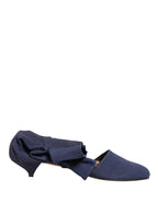 Dolce & Gabbana Blue Cotton Ankle Boots Shoes