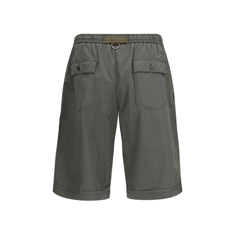 Dolce & Gabbana Gray Cotton Bermuda Shorts