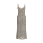 Brunello Cucinelli Gray Linen Casual Dress