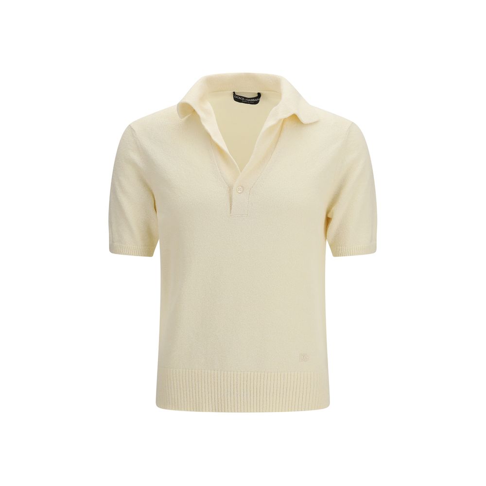 Dolce & Gabbana Beige Cotton Polo Shirt