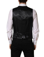 Dolce & Gabbana Black Wool Single Breasted Waistcoat Vest