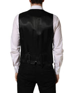 Dolce & Gabbana Dark Gray Single Breasted Men Waistcoat Vest