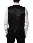 Dolce & Gabbana Black Wool Single Breasted Waistcoat Vest