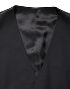 Dolce & Gabbana Black Wool Single Breasted Waistcoat Vest