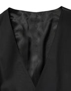 Dolce & Gabbana Black Wool Single Breasted Waistcoat Vest