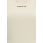 Maison Kitsuné Beige Cotton Sleeveles T-Shirt