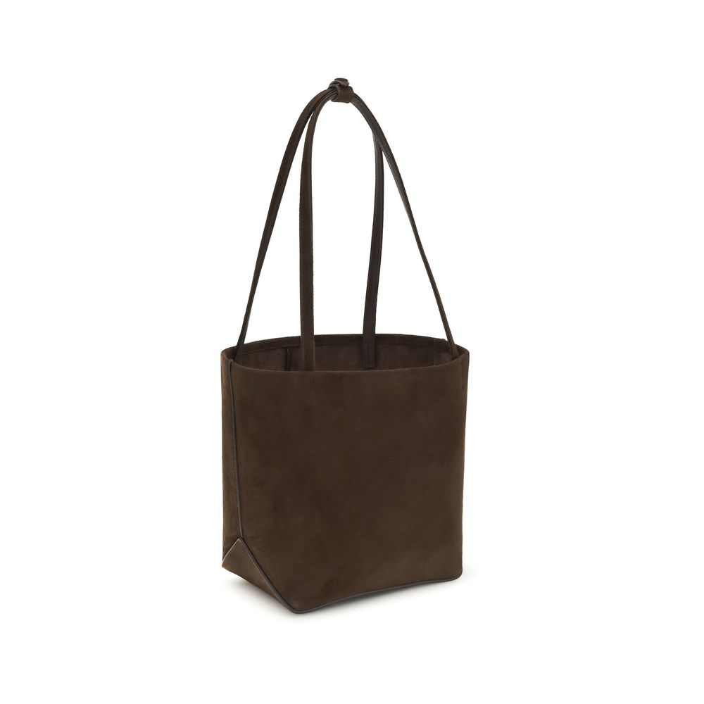 The Row Brown Calf Leather Bos Taurus Handbag