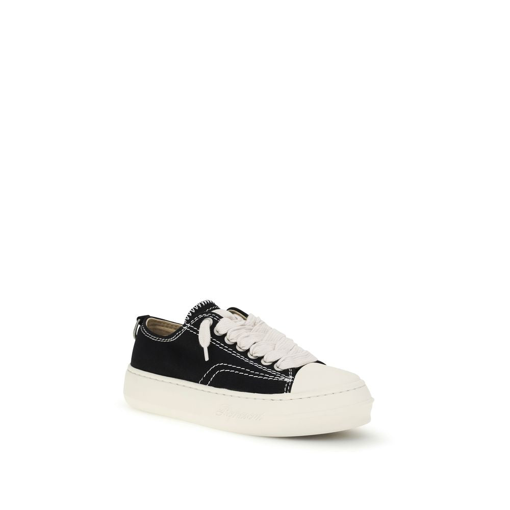 Represent Black Cotton Low Top Sneakers